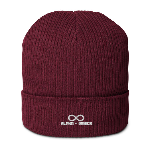 ** Infinity ** Organic ribbed beanie white design