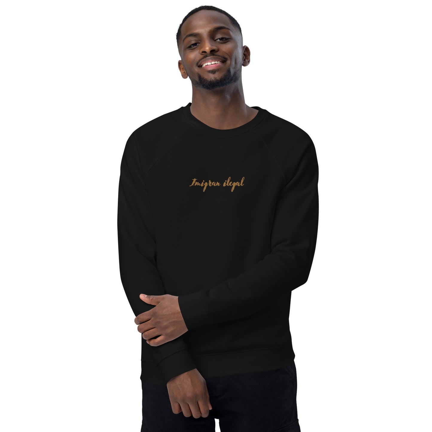 ** Imigran ilegal ** Unisex organic raglan sweatshirt