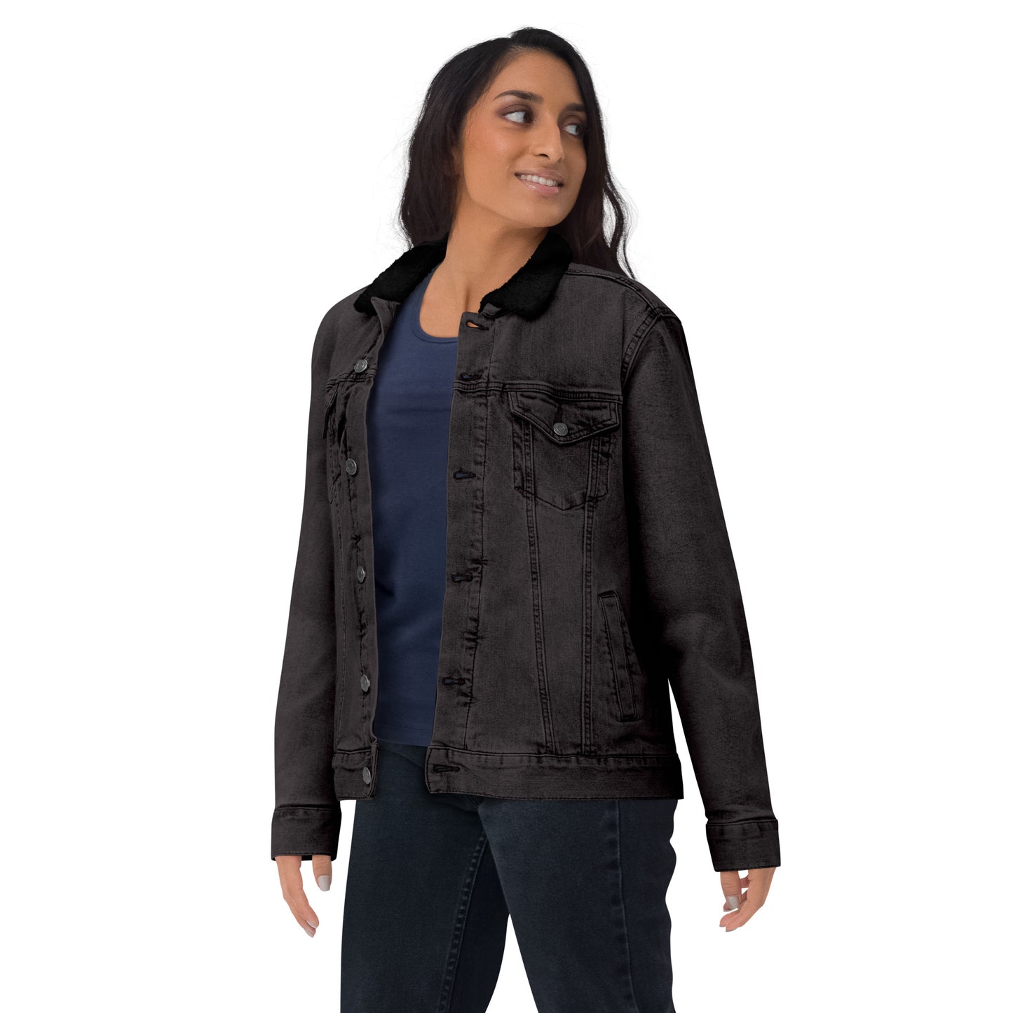 **Soy Taino** Unisex denim sherpa jacket