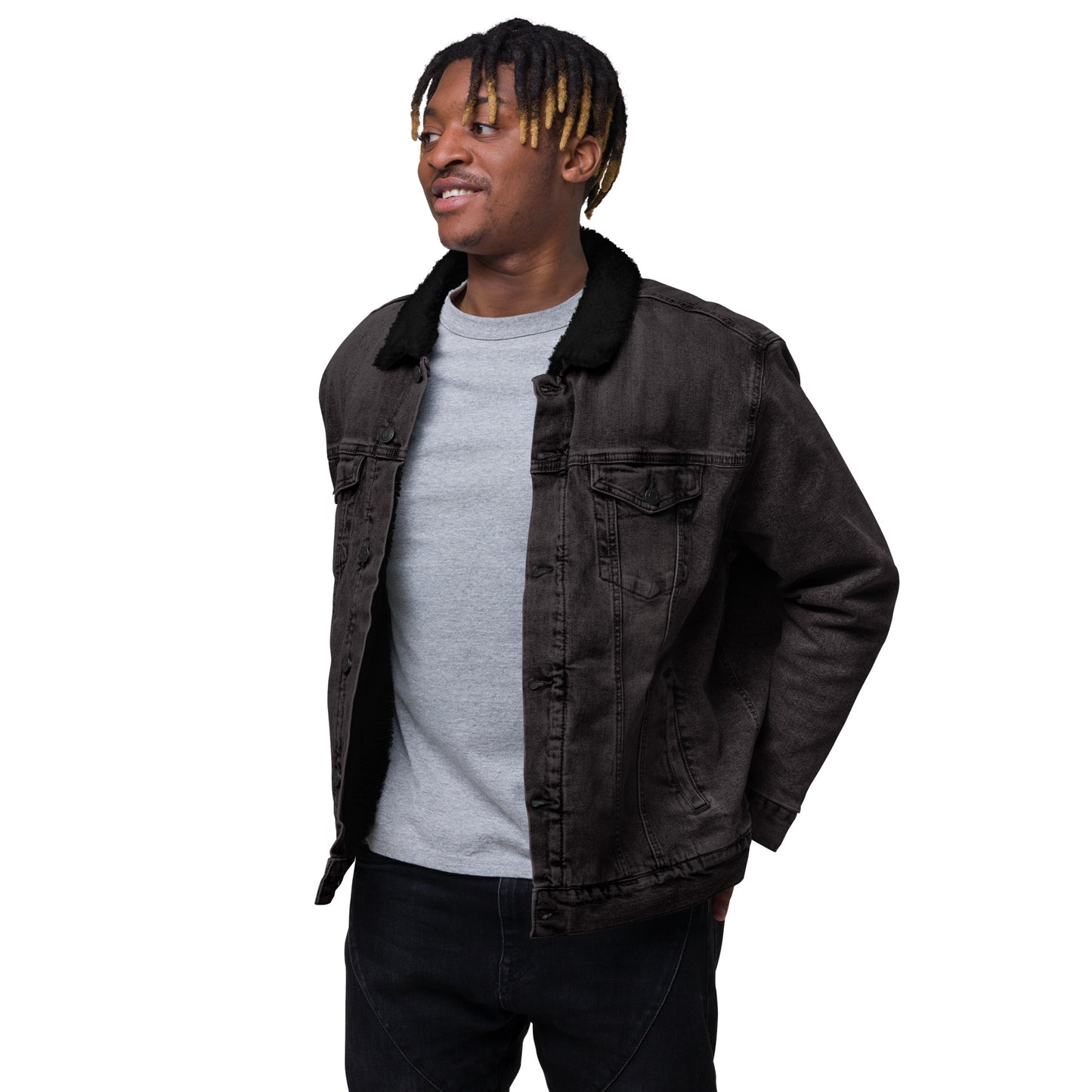 **Soy Taino** Unisex denim sherpa jacket