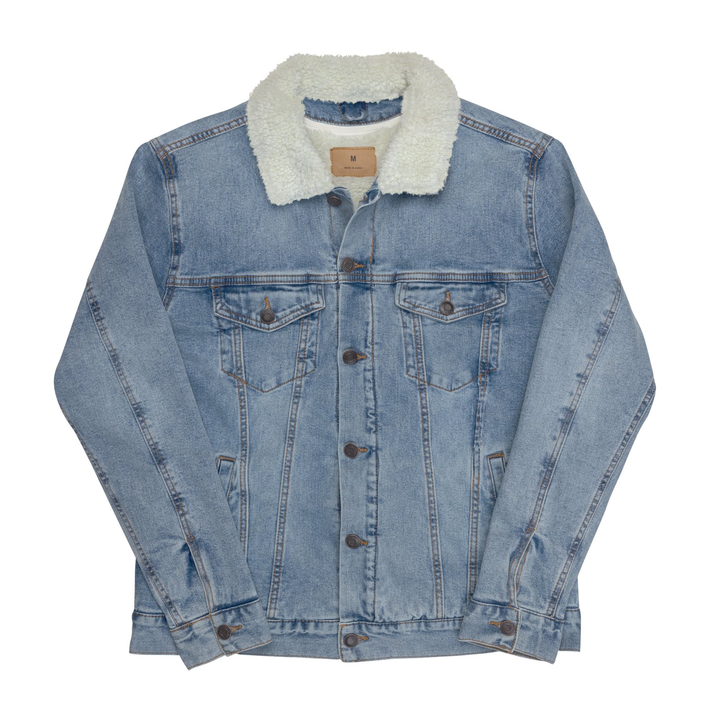 **Soy Taino** Unisex denim sherpa jacket