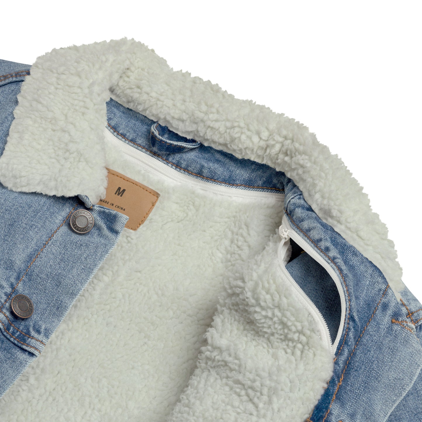 **Soy Taino** Unisex denim sherpa jacket